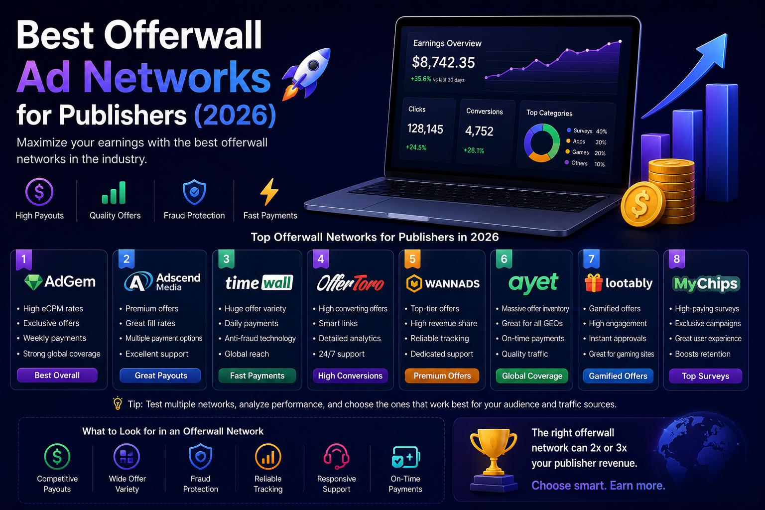 Best Offerwall Ad Networks for Publishers (2026)